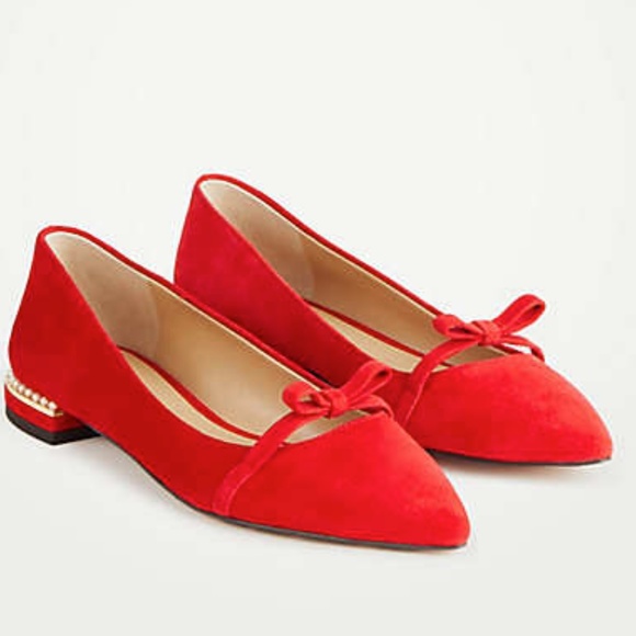 Ann Taylor red suede shoes Kara Pearl - Picture 2 of 3